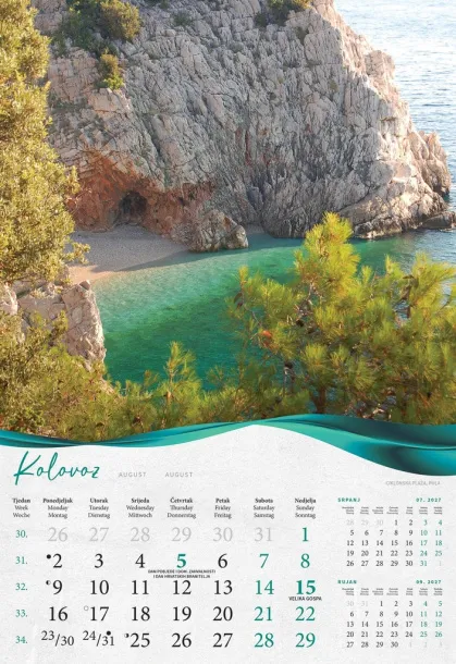  "ŠUME, VODE I MORE" color calendar Color