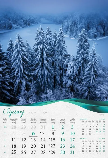  "ŠUME, VODE I MORE" color calendar Color