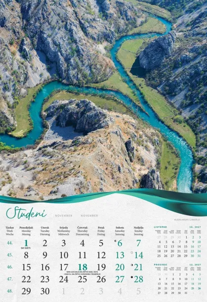 "ŠUME, VODE I MORE" color calendar Color