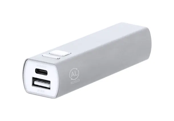 RaluBase prijenosna baterija, 2 600 mAh Srebrna