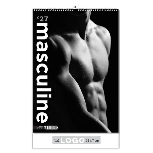  "MASCULINE" 13 list., dim: 33x55cm, PVC vrećica, P/40, color kalendar Color