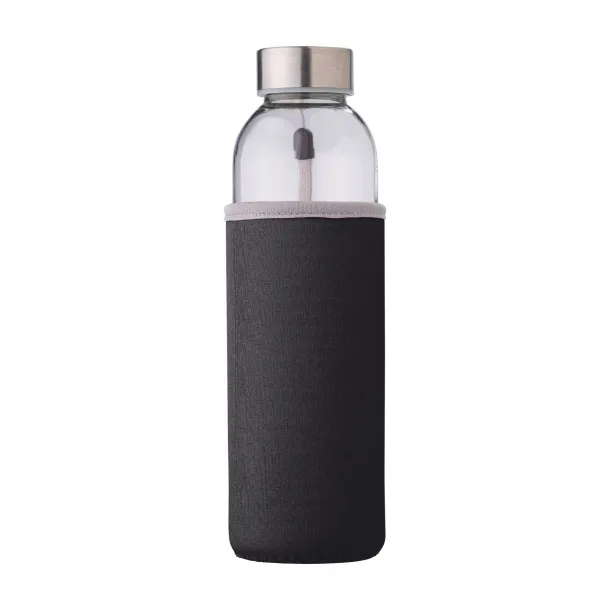 Nika Staklena boca (500 ml) s navlakom od neoprena Crna
