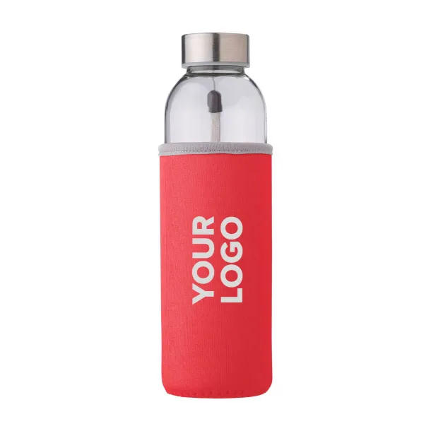 Nika Staklena boca (500 ml) s navlakom od neoprena Crvena