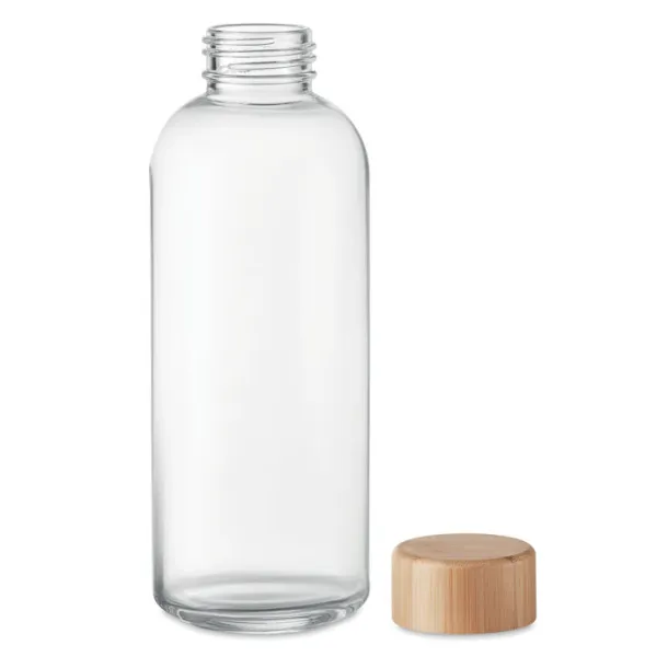 FRISIAN Glass bottle 650ml, bamboo lid Transparent