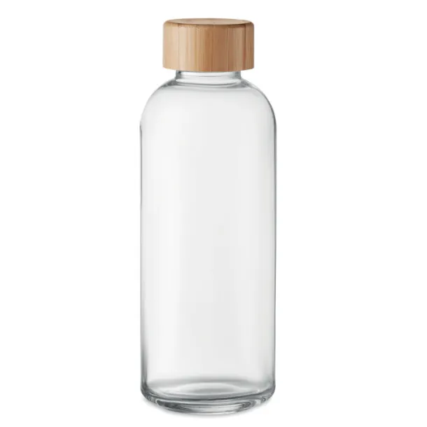 FRISIAN Glass bottle 650ml, bamboo lid Transparent