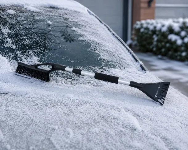 Justin ABS ice scraper and snow brush  Crna