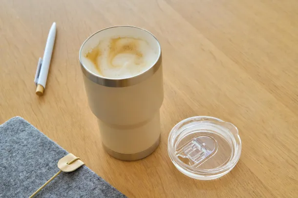 Ayen putna šalica od recikliranog nehrđajućeg čelika s dvostrukom stijenkom (350 ml) beige
