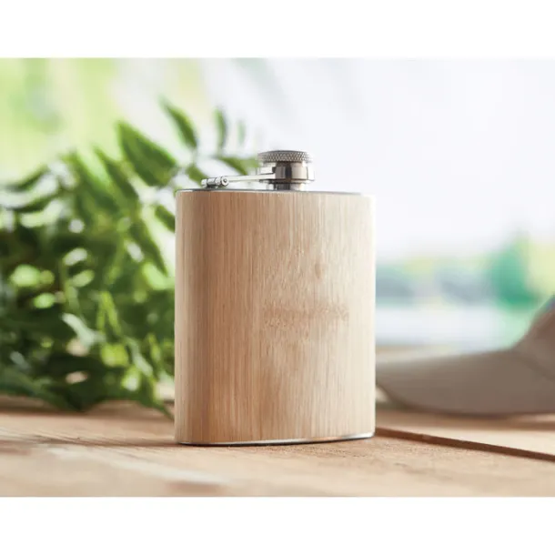 HIPHIP Bamboo slim hip flask 175ml Beige