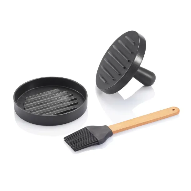  BBQ set with hamburger press and brush - XD Collection Grey 