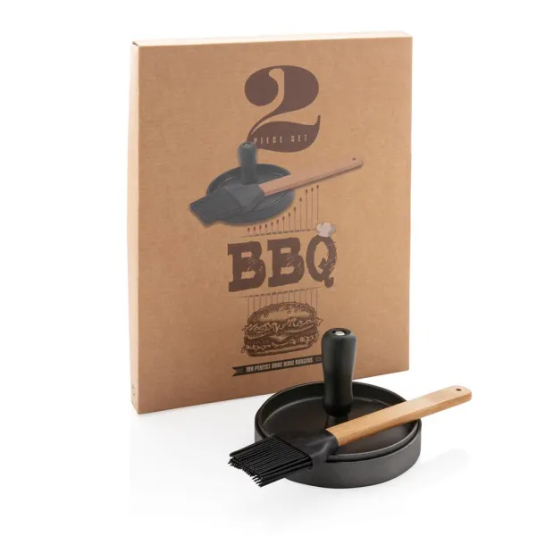  BBQ set with hamburger press and brush - XD Collection Grey 