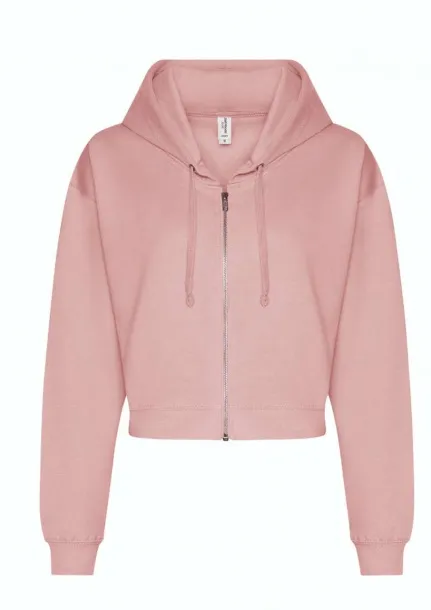  Ženska skraćena hoodie s patentom - 280 g/m² - Just Hoods Dusty Pink