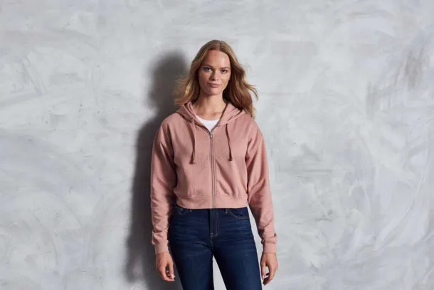  Ženska skraćena hoodie s patentom - 280 g/m² - Just Hoods Dusty Pink