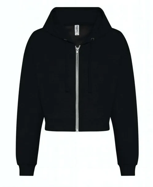  Ženska skraćena hoodie s patentom - 280 g/m² - Just Hoods Crna