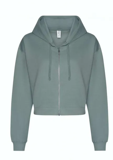  Ženska skraćena hoodie s patentom - 280 g/m² - Just Hoods Dusty Green