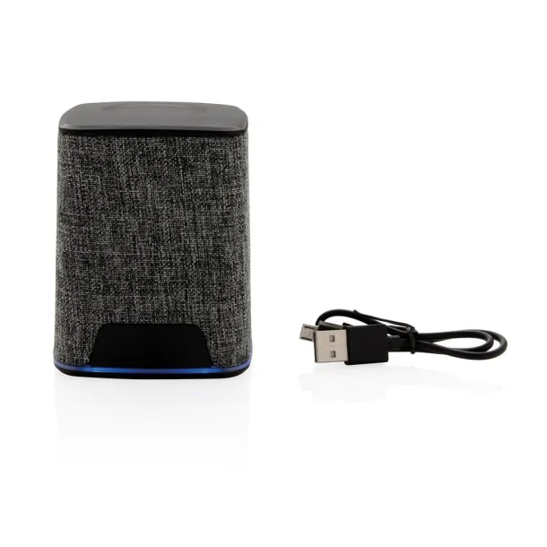  Light up logo fabric 3W wireless speaker Grey Grey