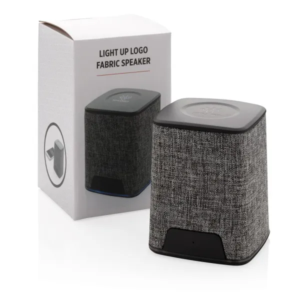  Light up logo fabric 3W wireless speaker Grey Grey