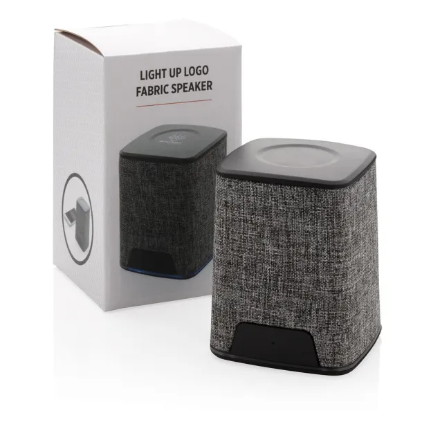  Light up logo fabric 3W wireless speaker Grey Grey