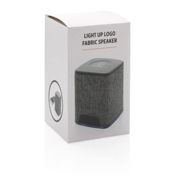  Light up logo fabric 3W wireless speaker Grey Grey