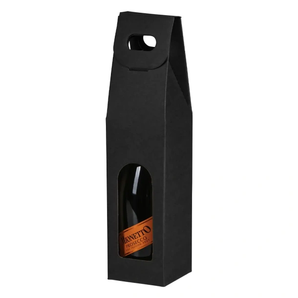 BOTTLE Three-layer self-assembling gift box for a bottle Crna