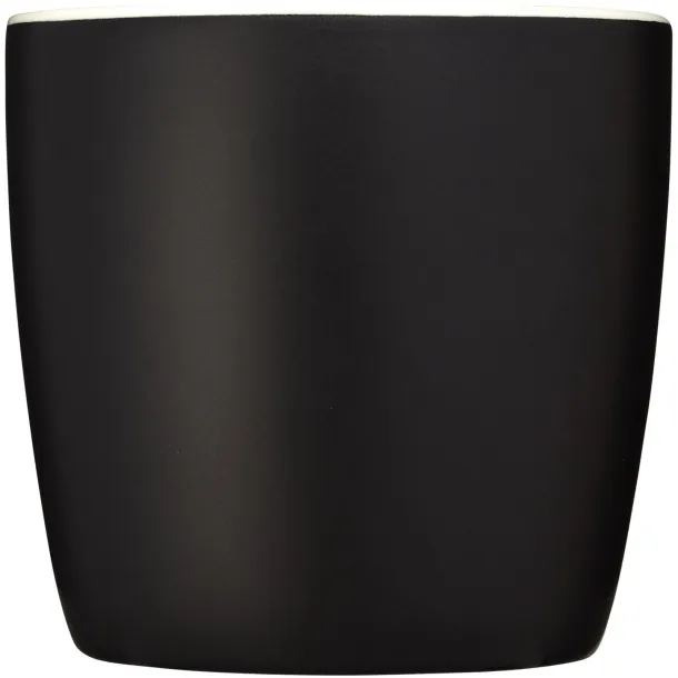 Riviera 340 ml ceramic mug Solid black White