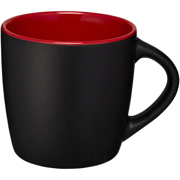 Riviera 340 ml ceramic mug Solid black Red