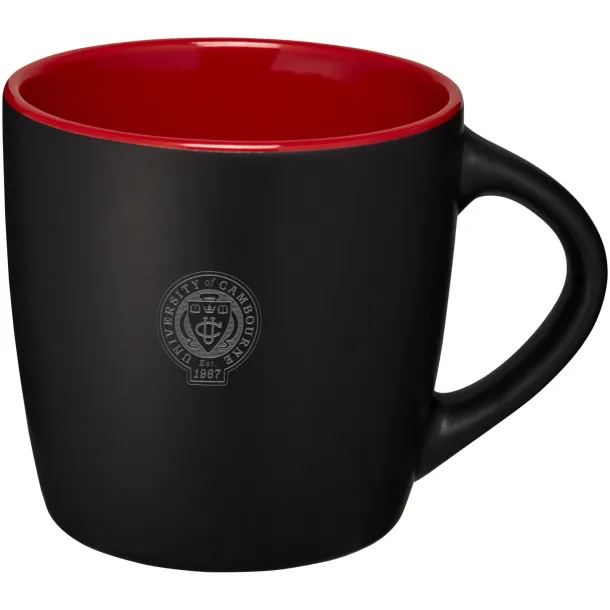 Riviera 340 ml ceramic mug Solid black Red