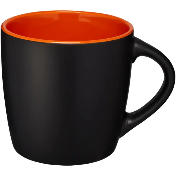 Riviera 340 ml ceramic mug Solid black Orange