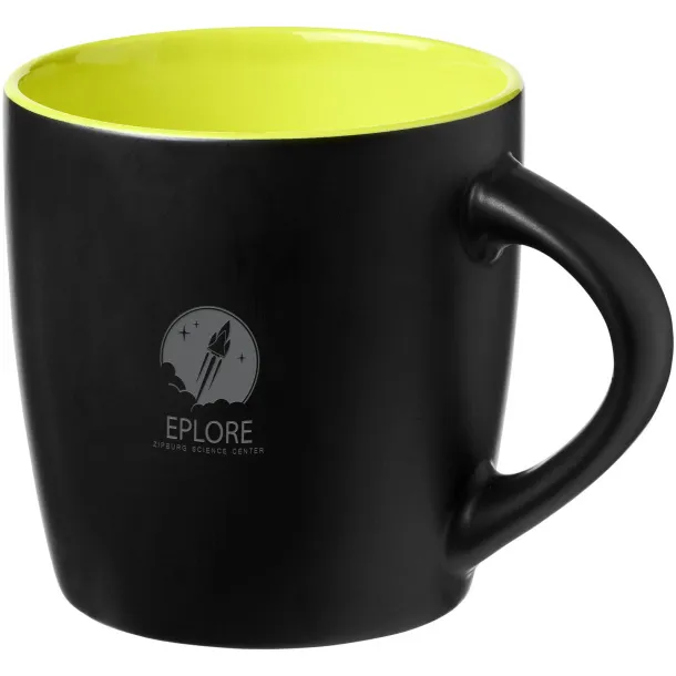 Riviera 340 ml ceramic mug Solid black Lime