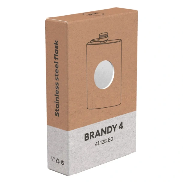 BRANDY 4 Metalna pljoska Srebrna