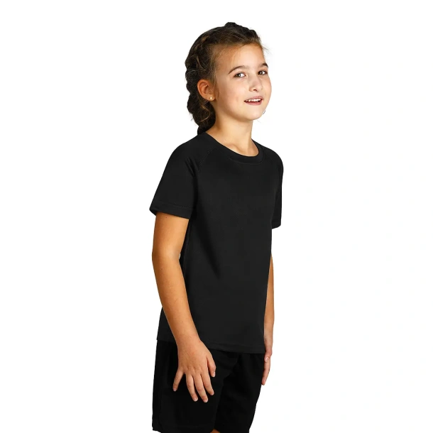 RECORD KIDS Kids sports T-shirt. 100% polyester - EXPLODE Crna