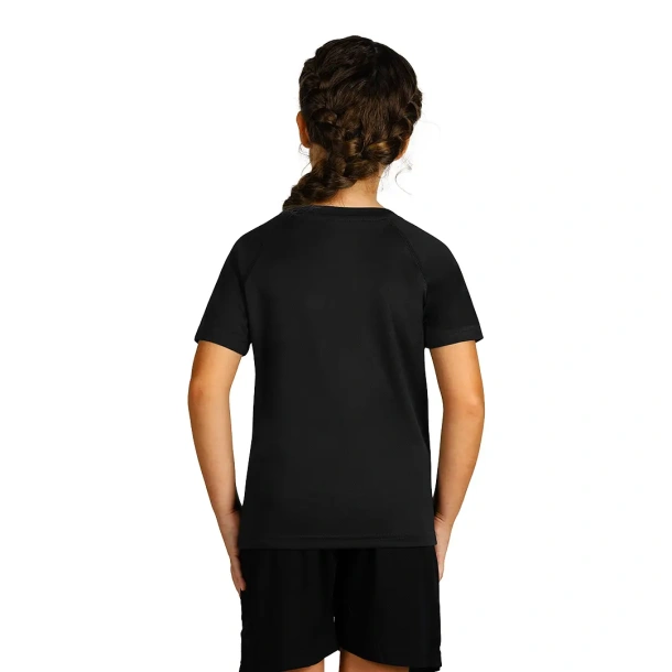 RECORD KIDS Kids sports T-shirt. 100% polyester - EXPLODE Crna