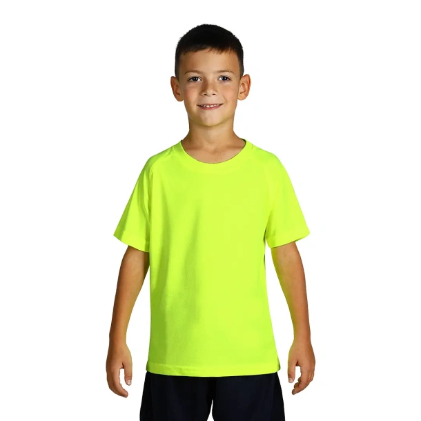 RECORD KIDS Kids sports T-shirt. 100% polyester - EXPLODE Neonski žuta