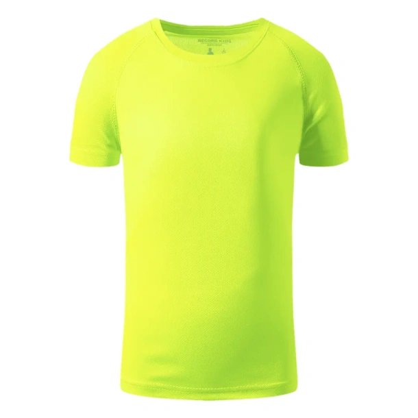 RECORD KIDS Kids sports T-shirt. 100% polyester - EXPLODE Neonski žuta