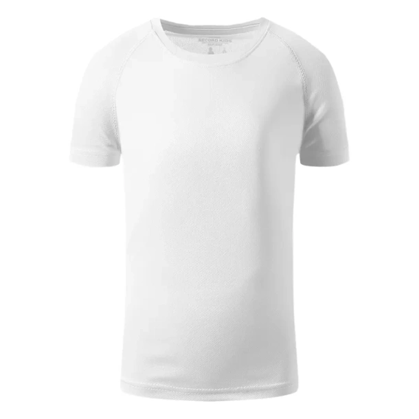 RECORD KIDS Kids sports T-shirt. 100% polyester - EXPLODE Bijela