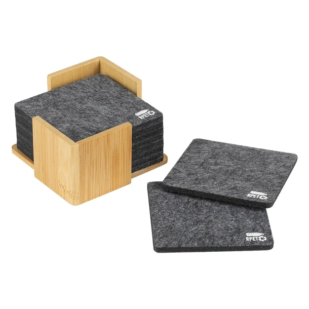 RUBIK Coaster set, 10/1 Tamno siva