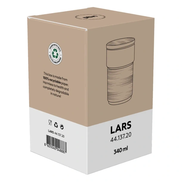 LARS Keramička šalica s dijelovima od bambusa, 340 ml Plava