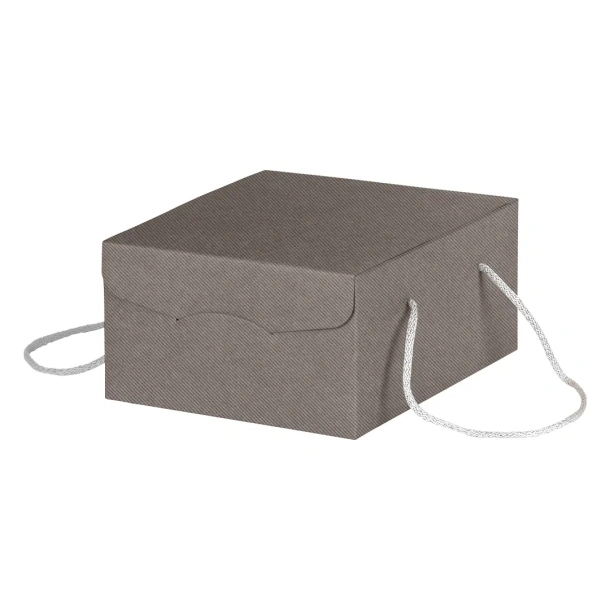 CORDINI Three-layer self-assembling gift box with cord handles Black