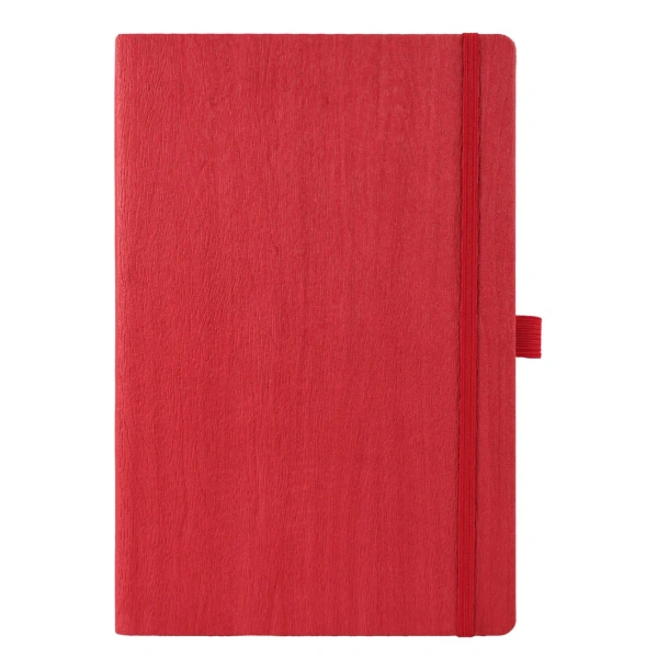 WOODY Notes s elastičnom trakom i držačem olovke, A5 Crvena