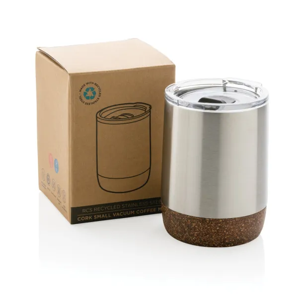  RCS Re-steel cork small vacuum coffee mug - XD Collection Silver 