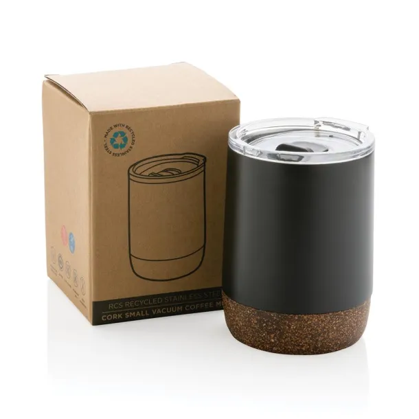  RCS Re-steel cork small vacuum coffee mug - XD Collection Black 