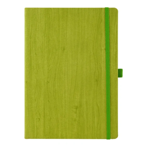 WOODY MAXI Notes s elastičnom trakom i držačem olovke, B5 Svijetlo zelena