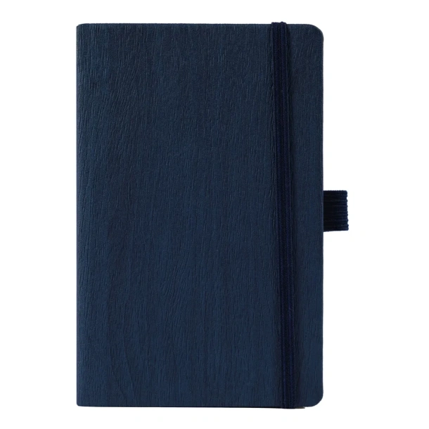WOODY MINI Notes sa elastičnom trakom i držačem olovke, A6 Plava