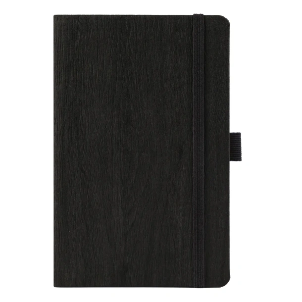WOODY MINI Notes sa elastičnom trakom i držačem olovke, A6 Crna