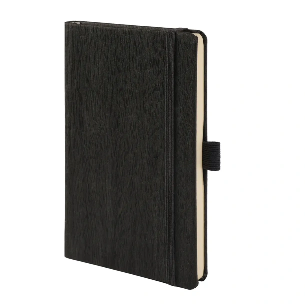 WOODY MINI Notes sa elastičnom trakom i držačem olovke, A6 Crna