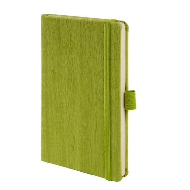 WOODY MINI Notes sa elastičnom trakom i držačem olovke, A6 Svijetlo zelena