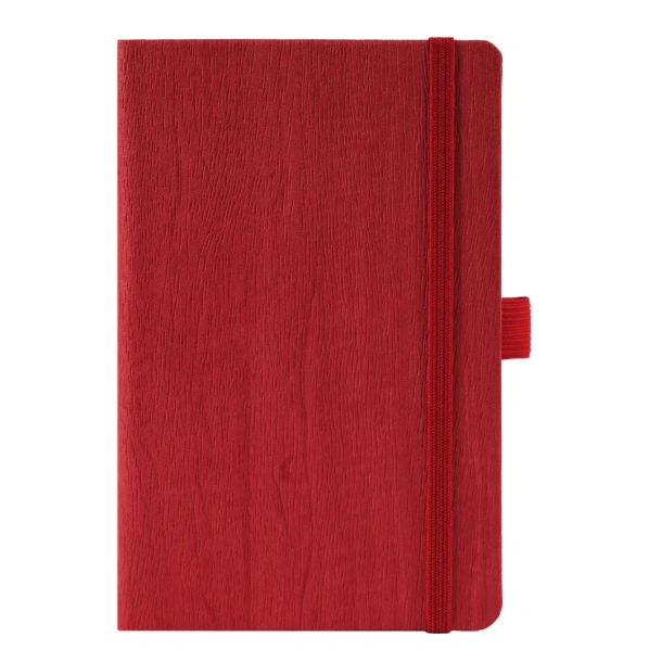 WOODY MINI Notes sa elastičnom trakom i držačem olovke, A6 Crvena
