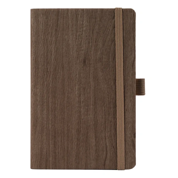 WOODY MINI Notes sa elastičnom trakom i držačem olovke, A6 Svijetlo smeđa