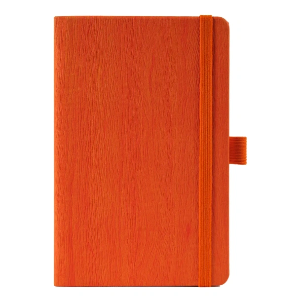 WOODY MINI Notes sa elastičnom trakom i držačem olovke, A6 Narančasta