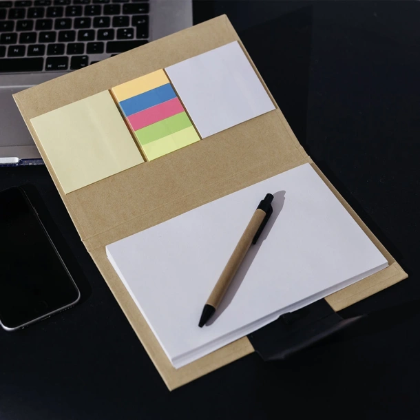 AZUL biodegradable notebook with biodegradable ball pen Crna