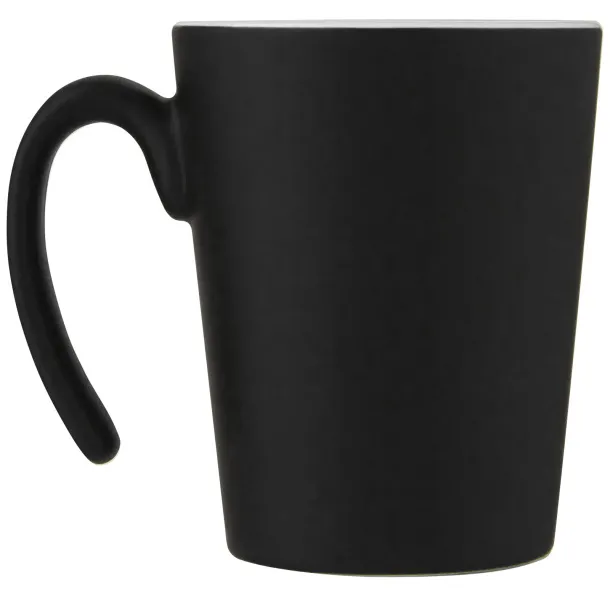 Oli 360 ml ceramic mug with handle - Unbranded White Solid black